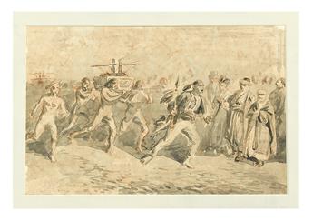 (FRANCO-PRUSSIAN WAR.) Simpson, William. Eight ink and wash drawings for the Illustrated London News,